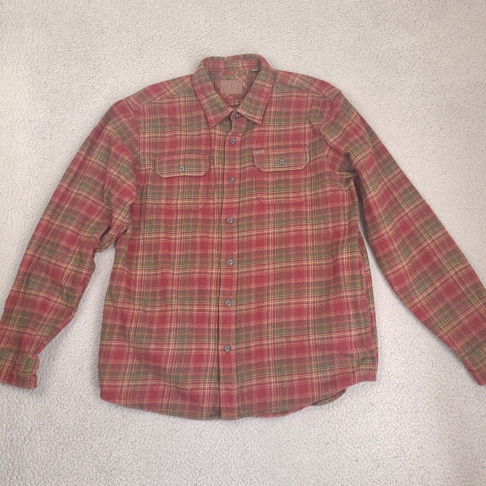 Orvis Flannel Shirt Mens XL Red Green Plaid‎ Shacket Heavy Lumberjack Gorpcore